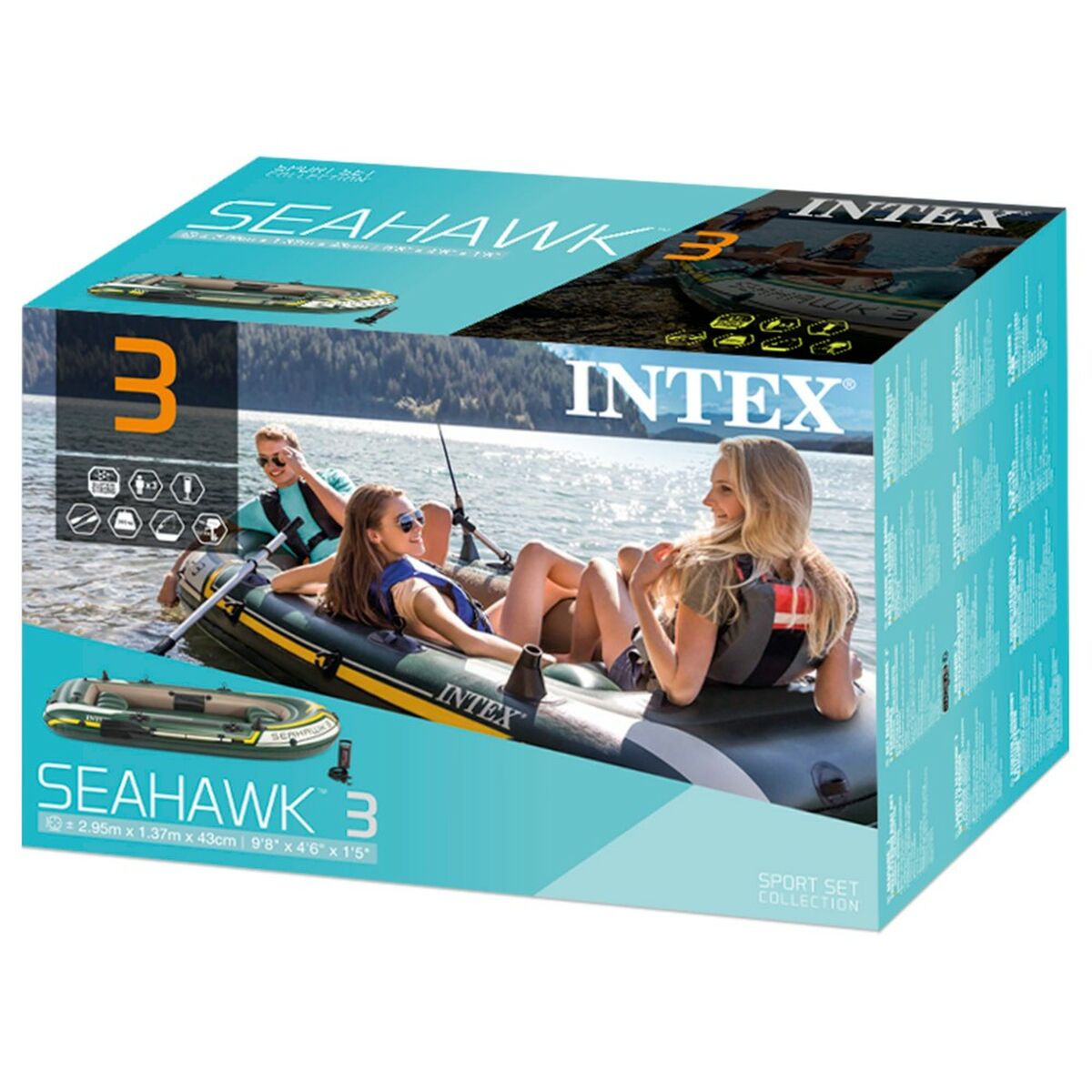 Čamac na napuhavanje Intex Seahawk 3 Zelena 295 x 43 x 137 cm